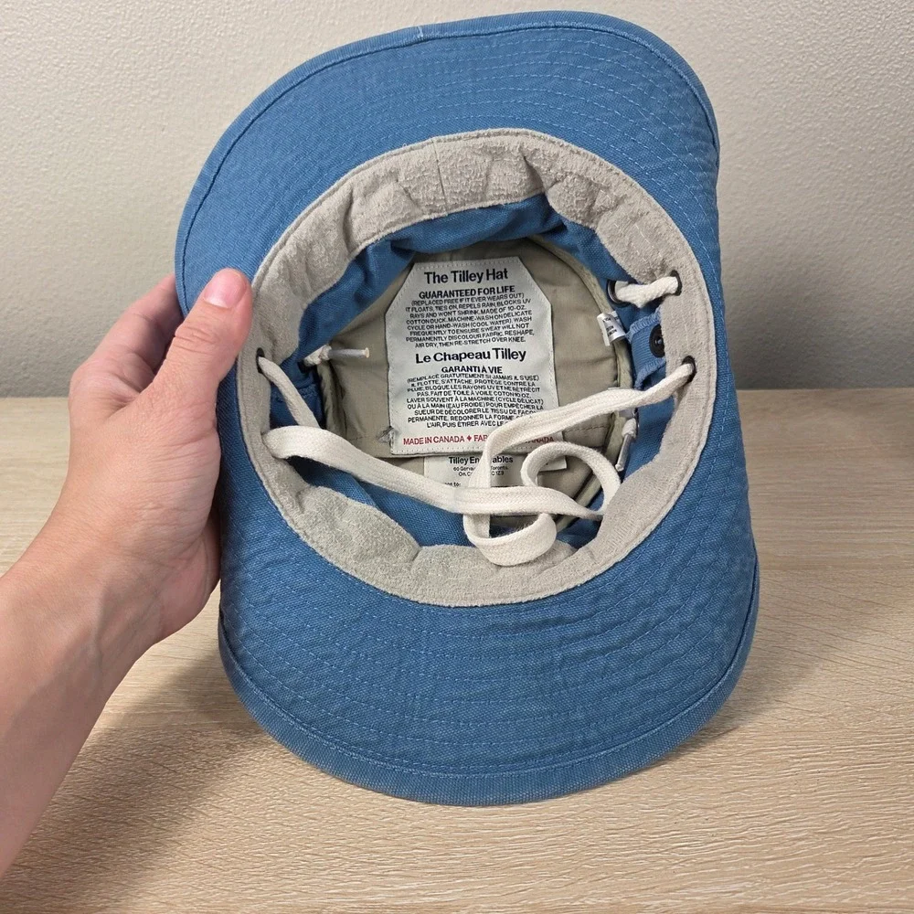 Tilley T3 Wanderer Kids Size 7 Blue Cotton Duck Sun Hat Made in Canada